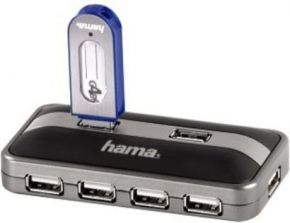 Концентратор USB Hama Active1:7 портов: чёрный (H-78483)