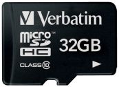 Карта памяти Verbatim microSDHC 32Gb Class 10 (44013) без адаптера