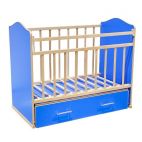 Кровать детская Вдк «Морозко» на маятнике, с ящиком, синий