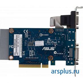 Видеокарта ASUS GeForce GT 720 (PCI-E 2.0, 1024 MB, GDDR3, 64 bit, Base: 797 MHz, 1600 MHz, 28nm, GK208, 192/16/8, БП от 300 Вт, пассивное охлаждение, низкопрофильная (с планкой), двухслотовая, длина 137 мм, DirectX 11, Open GL 4.5, D-Sub x 1, DVI-D x 1, HDMI x 1) Retail [ GT720-SL-1GD3-BRK ] ASUS GeForce GT 720