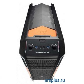 Корпус ATX Mid-Tower AeroCool PGS-B Xpredator X3 Evil Black Edition (EN57103) (без БП!!! W, БП снизу, черно-оранжевый, черно-оранжевый, внешн. 3 x 5.25, внутр. 8 x 2.5/3.5, Задн.: 1 x 140 мм, Перед.: 1 x 200 мм Orange LED, Бок.: 1 x 120/140 мм (опц.), Верх.: 2 x 120/140 мм (опц.) или 1 x 200 мм (опц.), Нижн.: 1 x 120/140 мм (опц.), блок управления вентиляторами, боковое окно, разъемы на верхней панели, USB3.0: 2, наушники/микрофон, VGA до 310 мм, кулер до 186 мм, Ш: 228 мм, В: 515 мм, Г: 536 мм, сталь 0.7 мм, док-станция для 2.5 HDD) AeroCool PGS-B Xpredator X3 Evil Black Edition (EN57103)