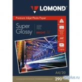 Бумага Lomond для струйных глянцевая (A4) 20 л. (290 г/м2) [ 1108100 ] Lomond