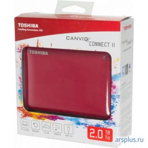 Жесткий диск Toshiba USB 3.0 2Tb HDTC820ER3CA Canvio Connect II 2.5 красный [HDTC820ER3CA] Toshiba