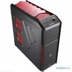 Корпус ATX Mid-Tower AeroCool PGS-B Xpredator X1 Devil Red Edition [ EN57066 ] (без БП!!!, БП снизу, черный, черно-красный, внешн. 3 x 5.25, внутр. 6 x 2.5/3.5, Задн.: 1 x 120 мм Red LED, Перед.: 1 x 120 мм Red LED + 120 мм (опц.), Бок.: 2 x 120/140 мм (опц.), Верх.: 2 x 120 мм (опц.), Нижн.: 1 x 120 мм (опц.), блок управления вентиляторами, разъемы на верхней панели, USB3.0: 2, наушники/микрофон, VGA до 400 мм, кулер до 158 мм, Ш: 190 мм, В: 482 мм, Г: 475 мм, сталь 0.5 мм) AeroCool PGS-B Xpredator X1 Devil Red Edition