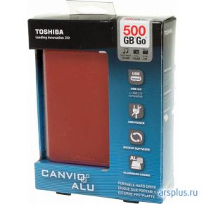 Жесткий диск Toshiba USB 3.0 500Gb HDTH305ER3AA Canvio Alu 2.5 красный [HDTH305ER3AA] Toshiba