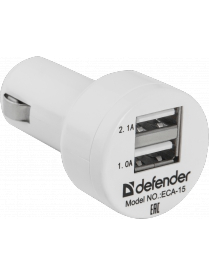 Defender Зарядное устройство DEFENDER ECA-15 2 порта USB83561